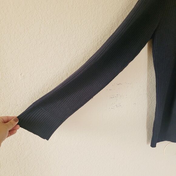 American Rag Mens Henley Black Sweater XL Fisherman Ribbed Chunky 100% Cotton - Picture 6 of 8